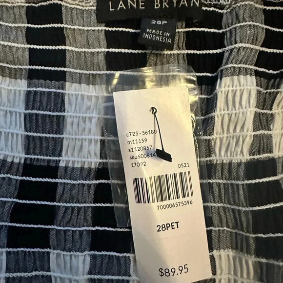 NWT Lane Bryant black white gingham plaid sleeveless dress size 28PET - Picture 5 of 7